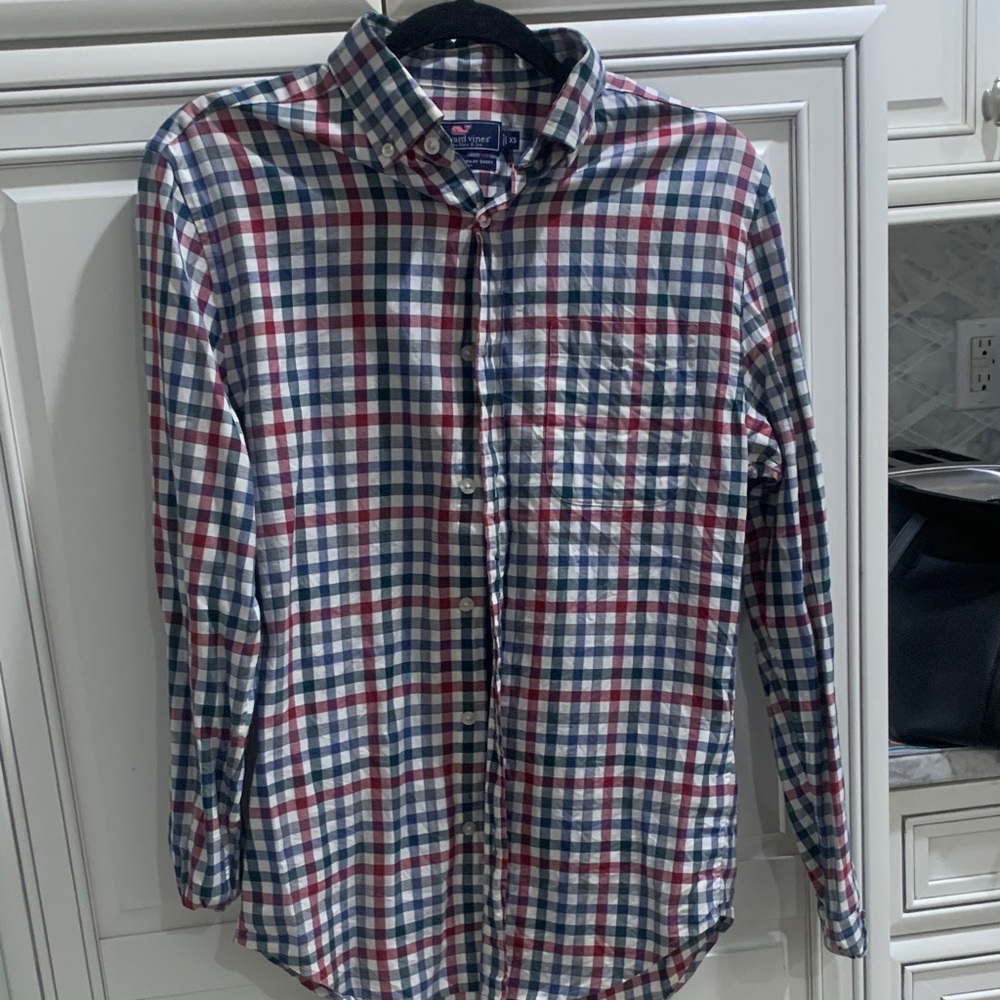 Vineyard Vines Men's Checkered Shirt - Red, Blue, White